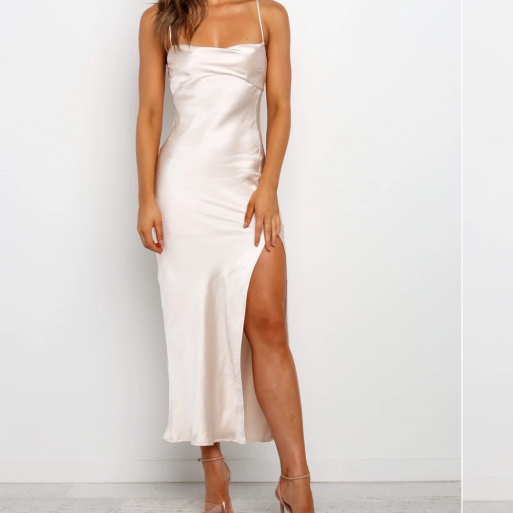 Champagne midi dress